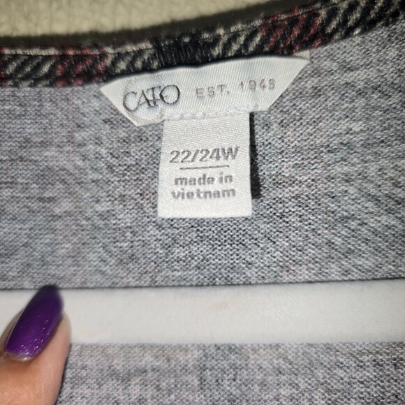 Cato Woman's Faux Wrap Long Bell Sleeved Dress - Picture 5 of 7